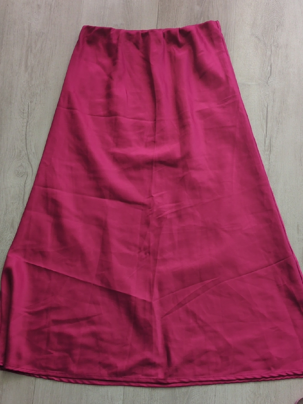 Fuchsia A-Line Satin Skirt